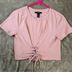FOREVER 21 PINK CORSET T-SHIRT